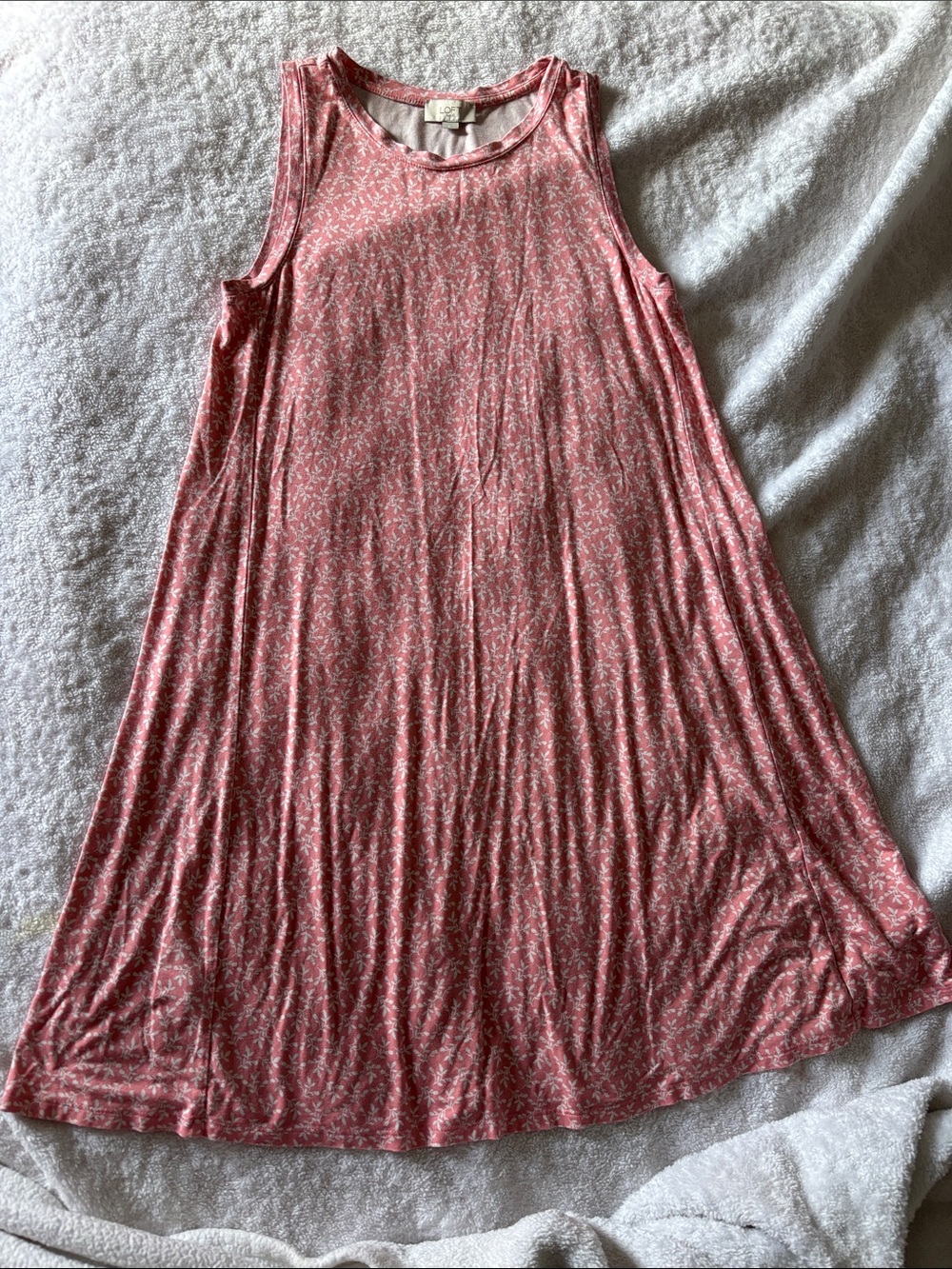 LOFT Dusty Rose Floral Midi Swing Dress